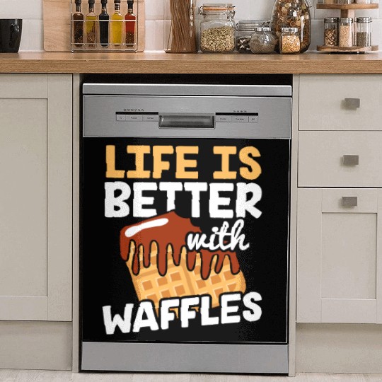 Life is Better with Waffles Waffle Pancakes Dish Washer Covers
