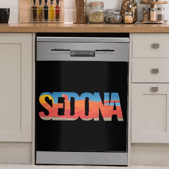 Sedona Arizonna Scenic Typography Dish Washer Covers