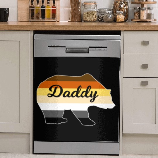 Daddy Bear Gay Pride Gay Bear Couple Flag Cute Lov Dish Washer Covers