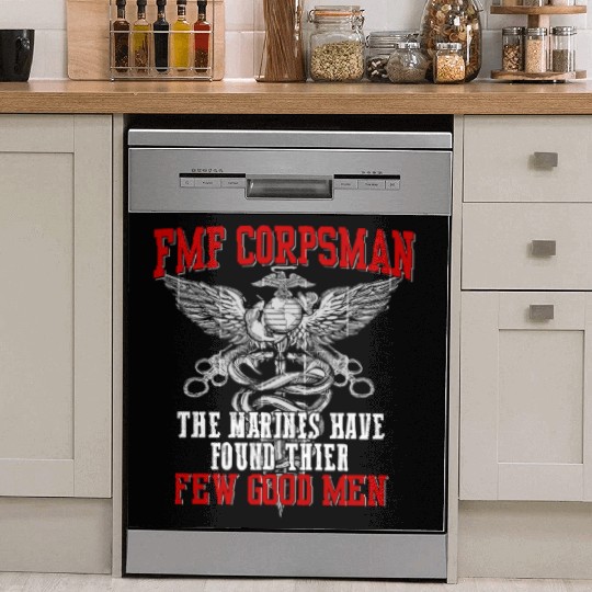 FMF Devil US Navy Corpsman DOC Badass Army Veteran Dish Washer Covers