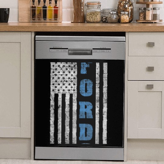Ford American Flag Car Driving Fixing Racing 3120 Dish Washer Covers