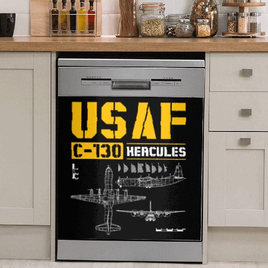 C 130 Hercules US Airborne Fighter Pilot Dish Washer Covers