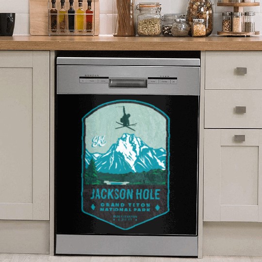 Jackson Hole Ski Badge Dish Washer Covers