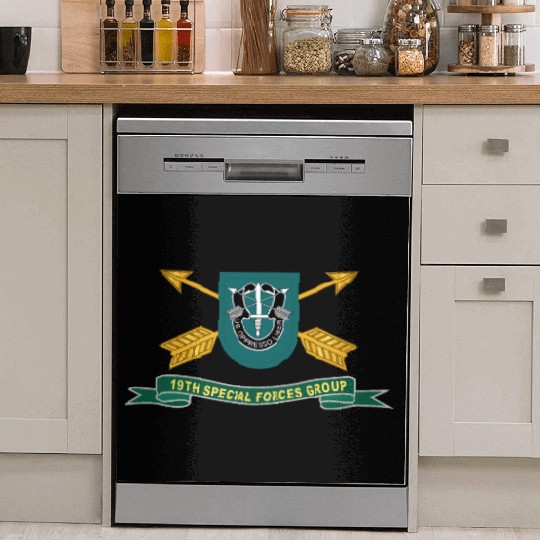 Army 19th Special Forces Group Flash w Br Ribbon Dish Washer Covers