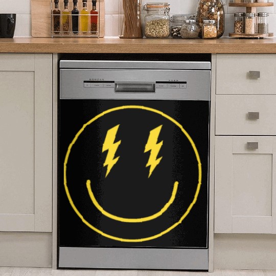 Lightning Smiley Face Emoticon Happy Face Smileyhi Dish Washer Covers
