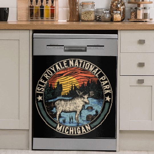 Isle Royale National Park Dish Washer Covers, Michigan Moose