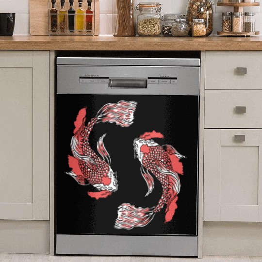 Koi Fish Swirly Dish Washer Covers
