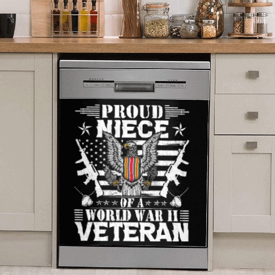 Proud Niece of a World War Il Veteran Dish Washer Covers