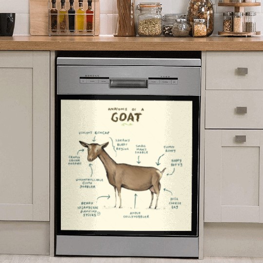 anatomy of a goat greeting card Dish Washer Covers