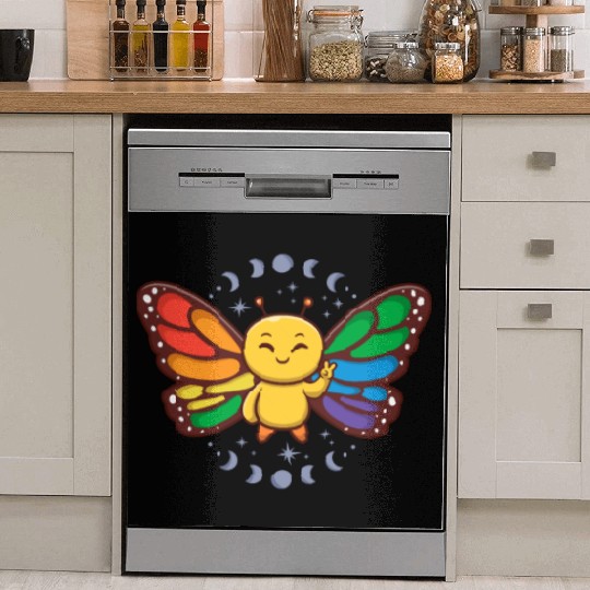 LGBTQ Rainbow Flag Monarch Butterfly Pride Month Dish Washer Covers