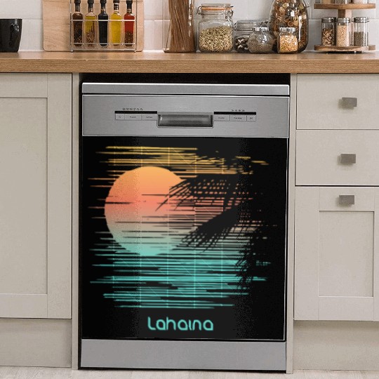 Artistic Lahaina Maui Hawaii Palm Tree Vacation Dish Washer Covers