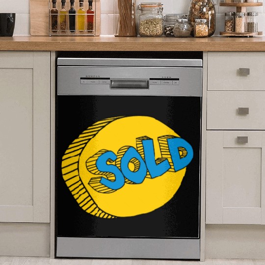 retro sold stamps typography Dish Washer Covers