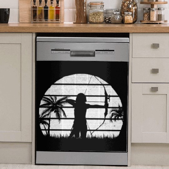 Archery Woman Archer Archery Bow & Arrow Archery Dish Washer Covers