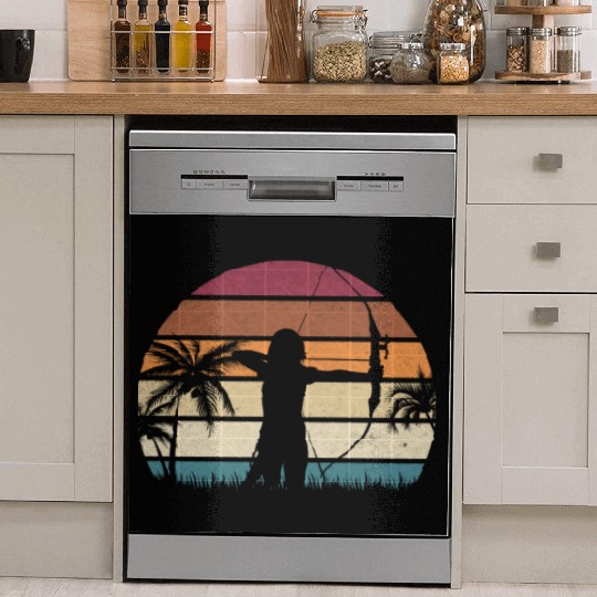 Archery Woman Archer Bow And Arrow Archery Girl Dish Washer Covers