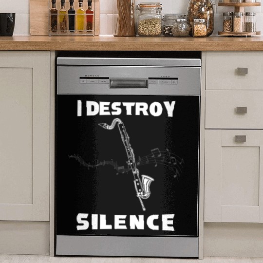 I Destroy Silence For Bass Clarinet Player Dish Washer Covers