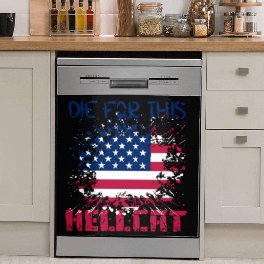 Die For This Hellcat- Vintage US Flag Dish Washer Covers