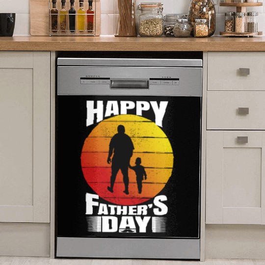 Happy fathers day. Retro style fathers day. Dish Washer Covers