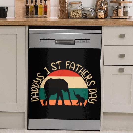 daddy's 1st fathers day. Happy father's day Dish Washer Covers