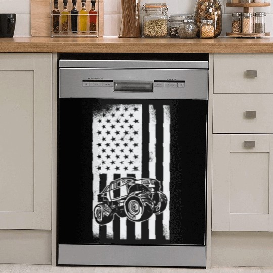 Monster Truck American Flag Racing USA Patriotic Dish Washer Covers