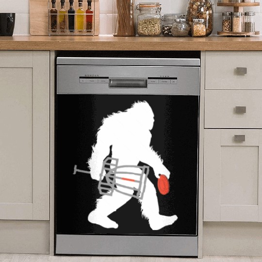 Bigfoot Disc Golf Cryptid Sasquatch Disc Golfer Dish Washer Covers