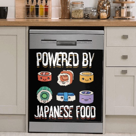 Powered By Japanese Food Sushi Lover Japan Dish Washer Covers