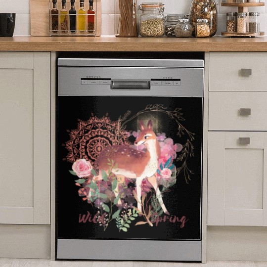 Sweet Deer In Wild Spring - 5 Dish Washer Covers