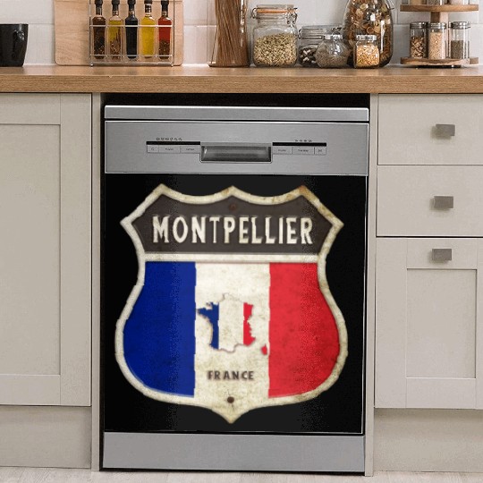 Montpellier France coat of arms flags design Dish Washer Covers
