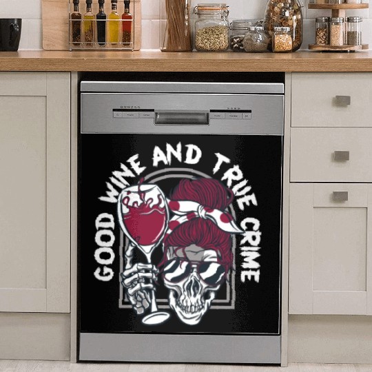 Good Wine True Crime Funny True Crime Show Gift Dish Washer Covers