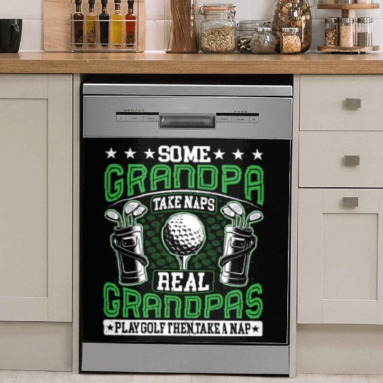 Real Grandpas Play Golf Golfer Golf Lover Grandad Dish Washer Covers