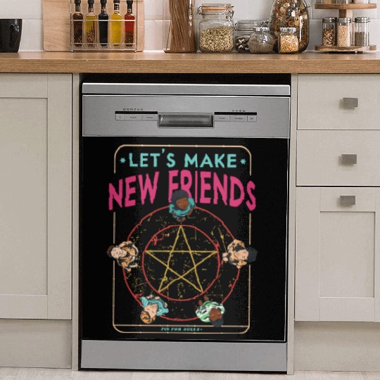 Let's Make New Friends, Retro Occult Wiccan Dish Washer Covers
