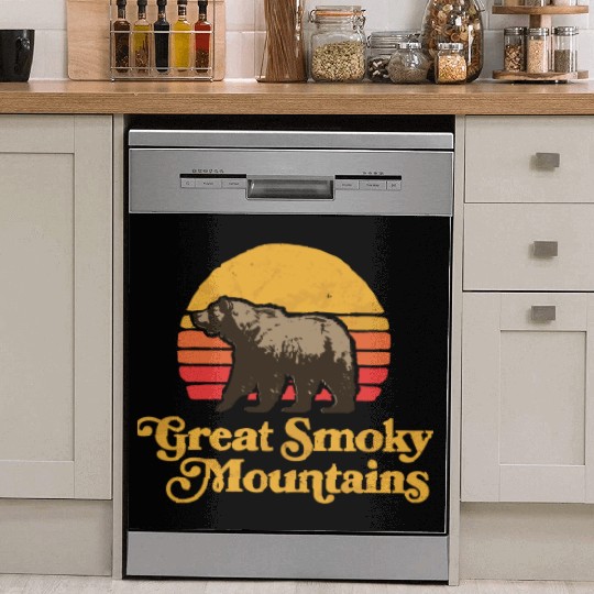 Retro Great Smoky Mountains Park Bear Dish Washer Covers