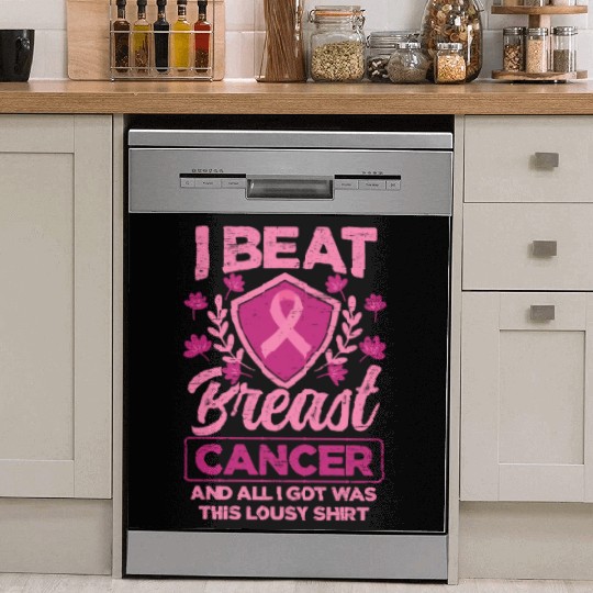 I Beat Breast Cancer - Breast Cancer Awareness Dish Washer Covers