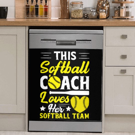 This Softball Coach Loves Her Softball Team Dish Washer Covers