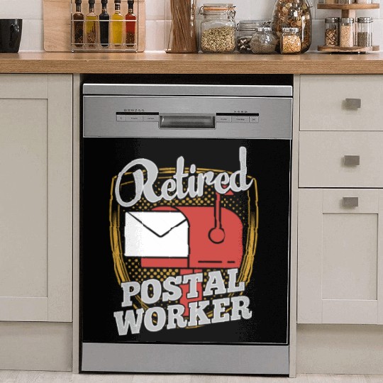 Retired Postal Worker Postman Courier Mailman Dish Washer Covers