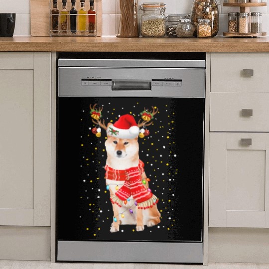 Akita Dish Washer Covers Akita Reindeer Christmas Light