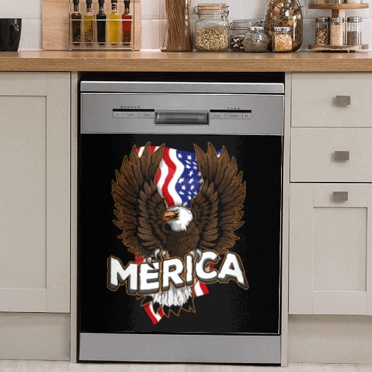 Merica 4th of July Bald Eagle USA American Fla Dish Washer Covers