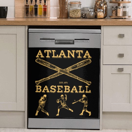 Vintage Atlanta Baseball est 01 Dish Washer Covers
