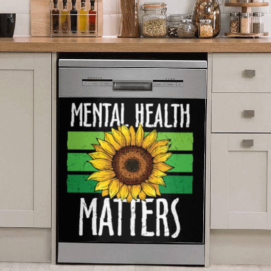 Mental Health Matters Green Sunflower Dish Washer Covers