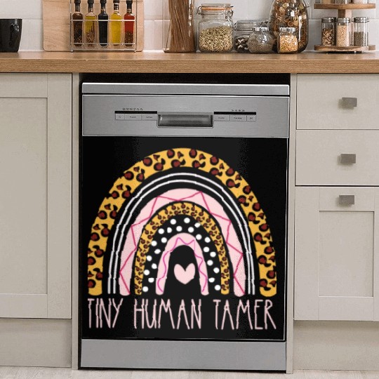 Tiny Human Tamer Bohemian Rainbow Daycare Teacher Dish Washer Covers