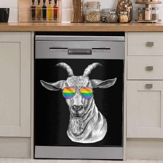 Funny Goat LGBT Rainbow Flag Gay Pride Dish Washer Covers