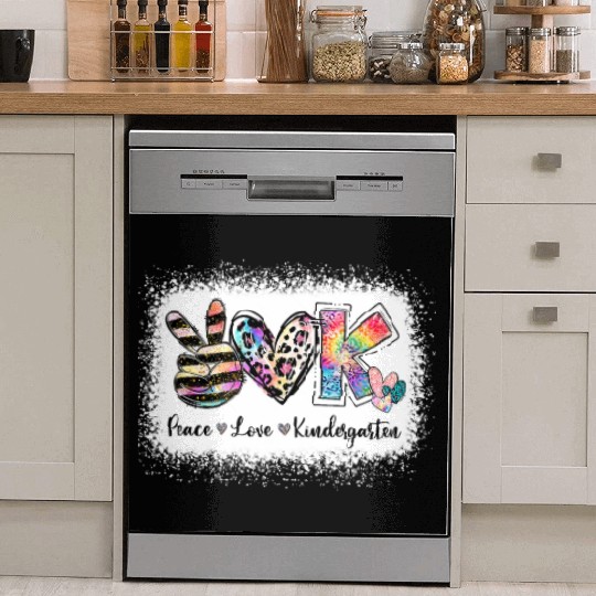 Grade Teacher Peace Love Kindergarten Team Kinder Dish Washer Covers