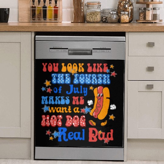 Makes Me Want A Hot Dog Real Bad 4th of July Dish Washer Covers