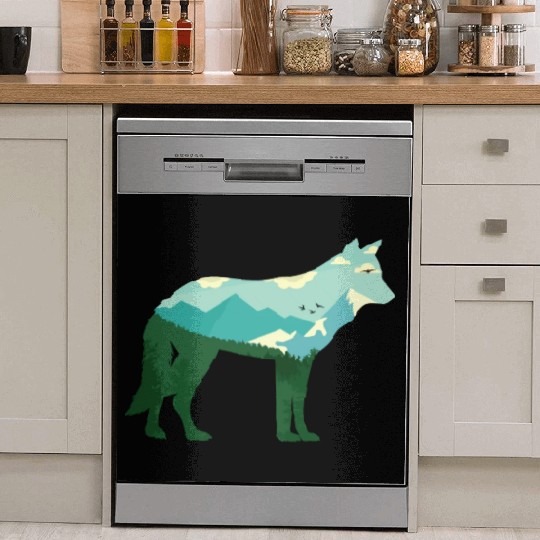 Mountain Wolf Dish Washer Covers