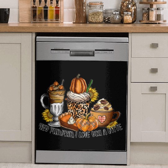 Hey Pumpkin I Love You a Latte Dish Washer Covers
