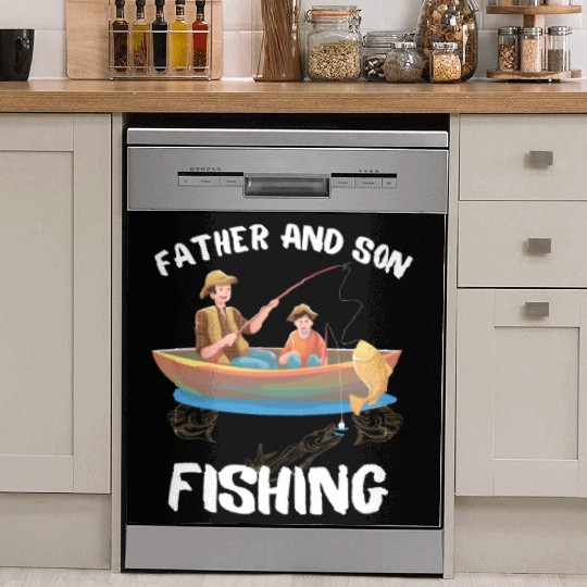 FATHER AND SON FISHING, DAUGTHER, FATHERS DAY, Dish Washer Covers