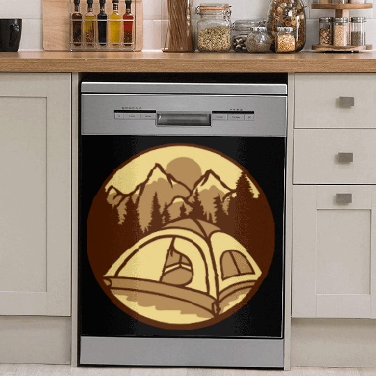mountains forest camper outdoors Dish Washer Covers