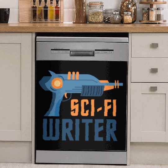 Sci Fi Writer Laser Gun Science Fiction Author Dish Washer Covers
