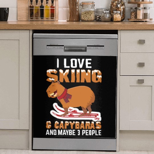 I Love Skiing and Capybaras and Maybe 3 People Dish Washer Covers