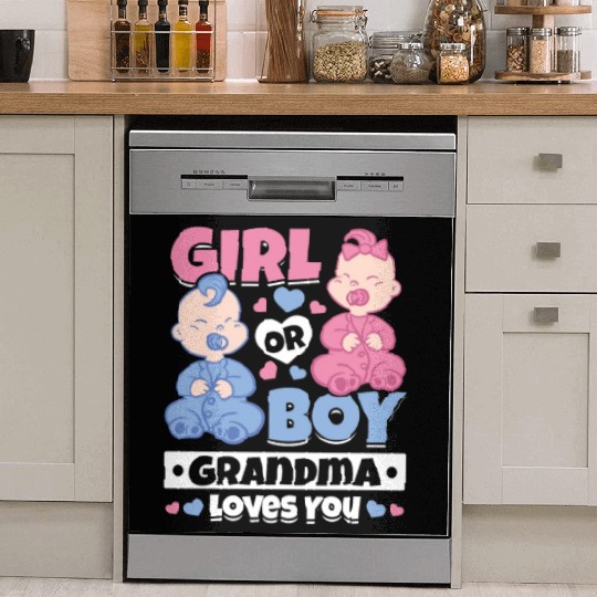 Girl Or Boy Grandma Loves You - Newborn Baby Dish Washer Covers