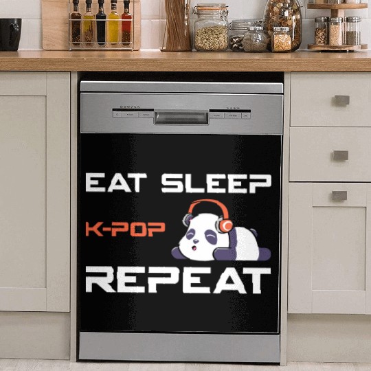eat sleep k-pop, k pop music, korean pop music Dish Washer Covers